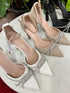 Rhinestone Embedded Pointy Ankle Strap Heels